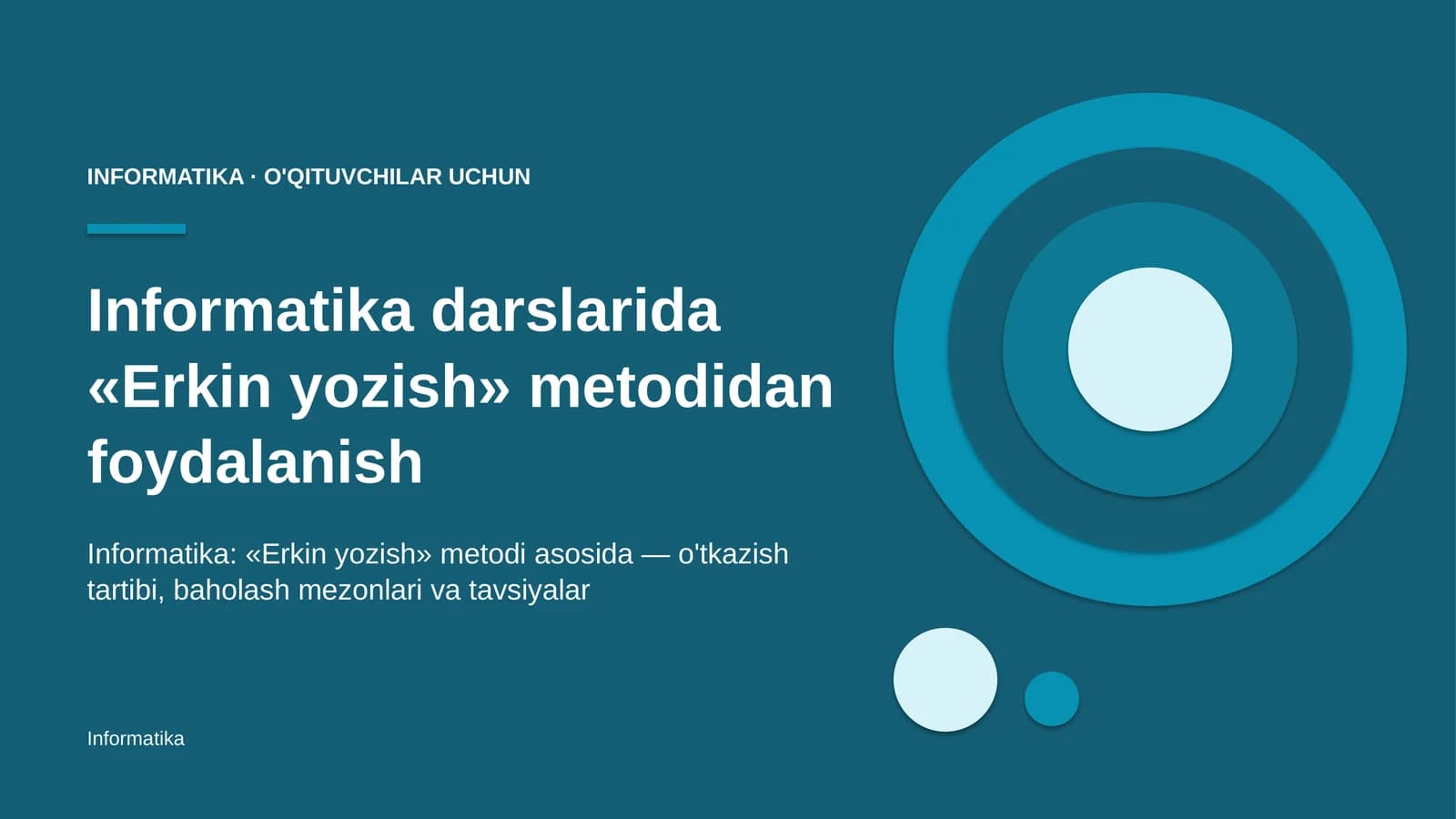 informatika darslarida erkin yozish metodidan foydalanish 5581
