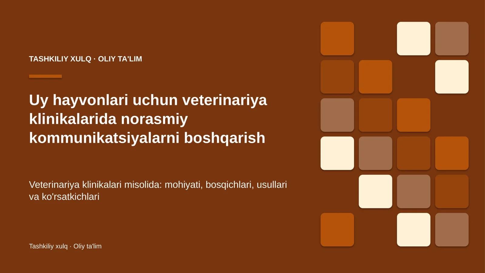 uy hayvonlari uchun veterinariya klinikalarida norasmiy kommunikatsiyalarni boshqarish 4542