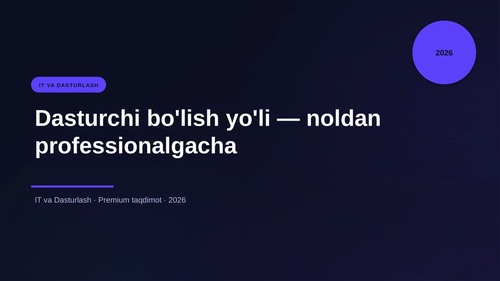 Dasturchi bo'lish yo'li — noldan professionalgacha
