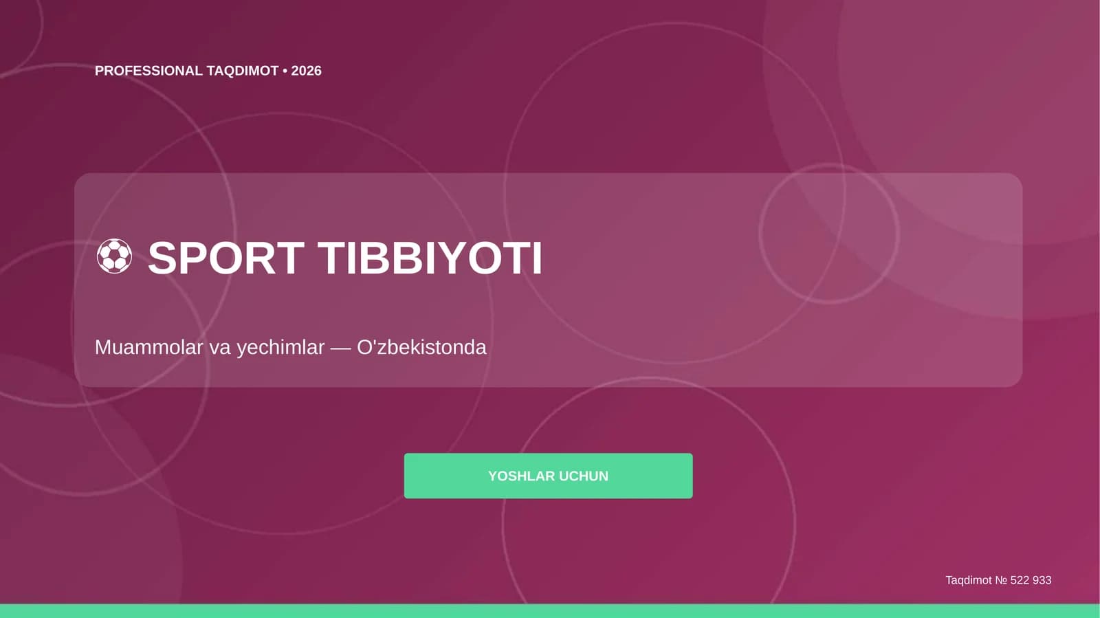 Sport Tibbiyoti: Muammolar va yechimlar