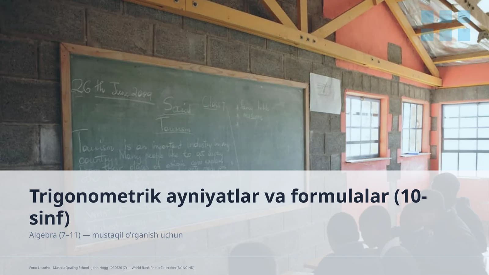 Trigonometrik ayniyatlar va formulalar (10-sinf)