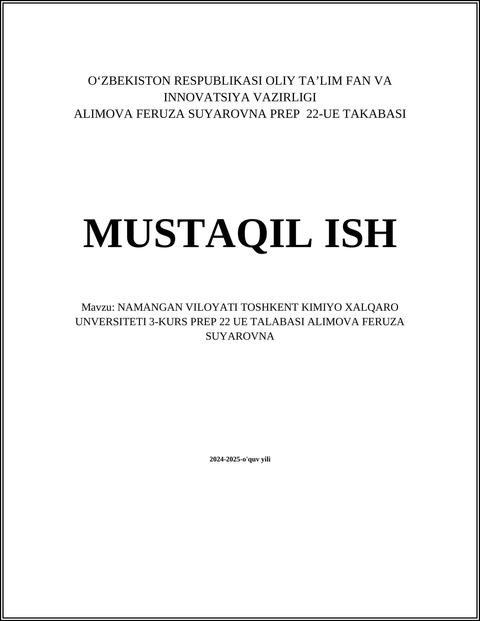 MATLAB dasturida matematik modellashtirish