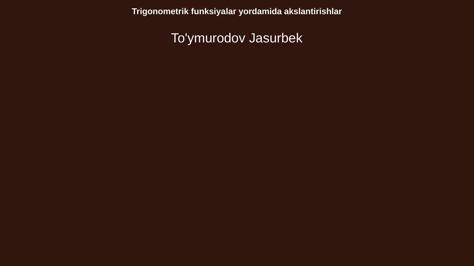 Trigonometrik funksiyalar yordamida akslantirishlar