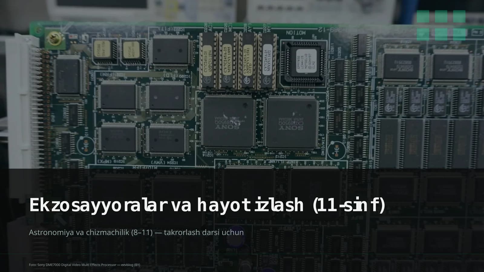 Ekzosayyoralar va hayot izlash (11-sinf)