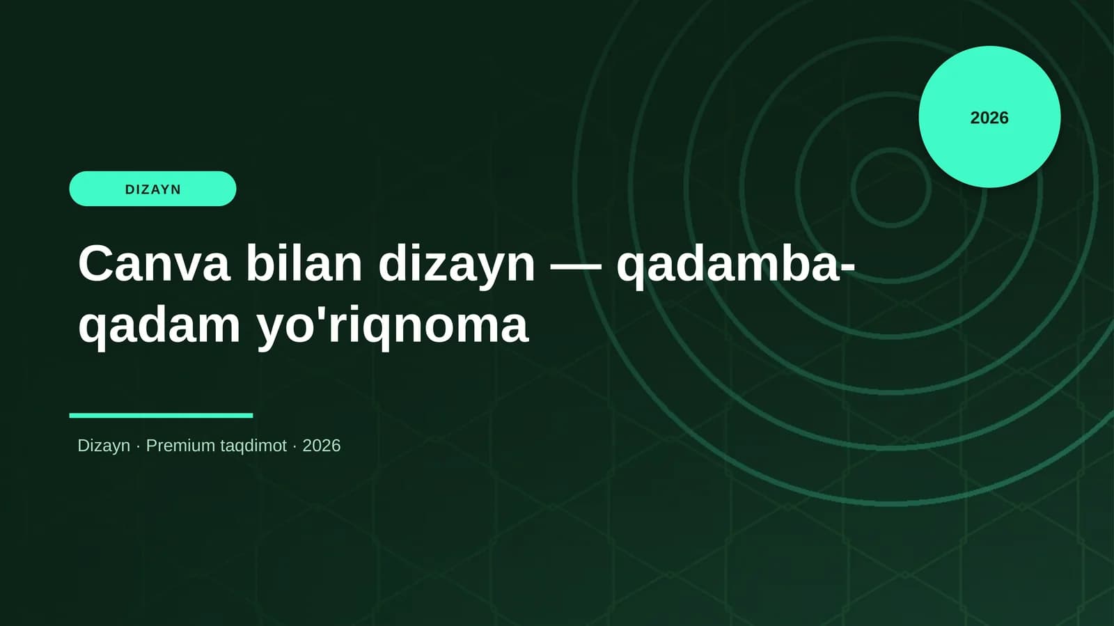 Canva bilan dizayn — qadamba-qadam yo'riqnoma