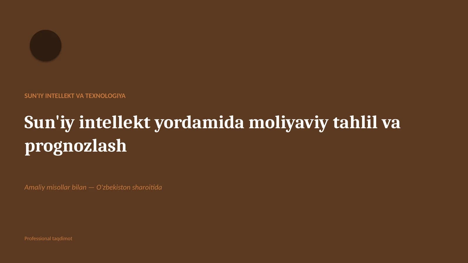 SUN'IY INTELLEKT VA TEXNOLOGIYA