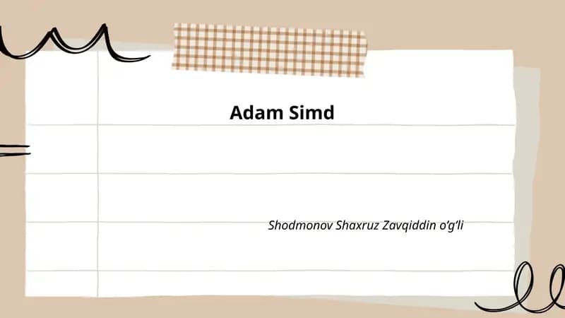 Adam Simd