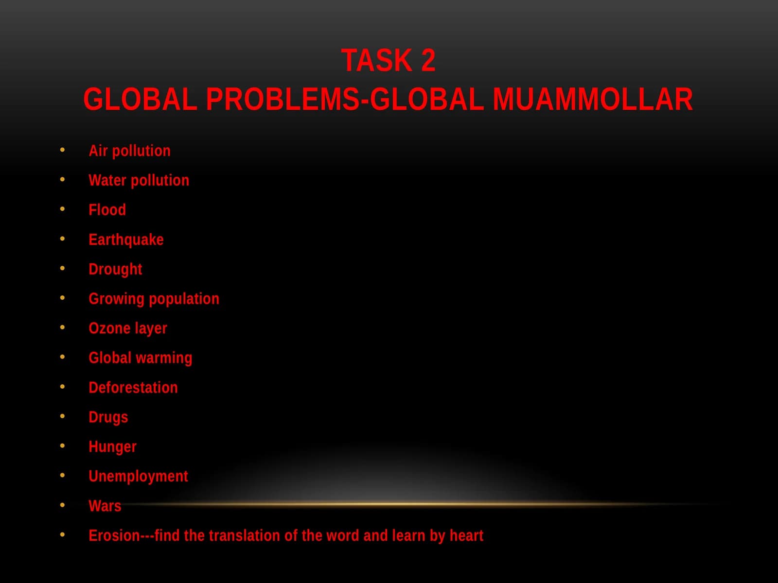 Global problems-globalmuammollar