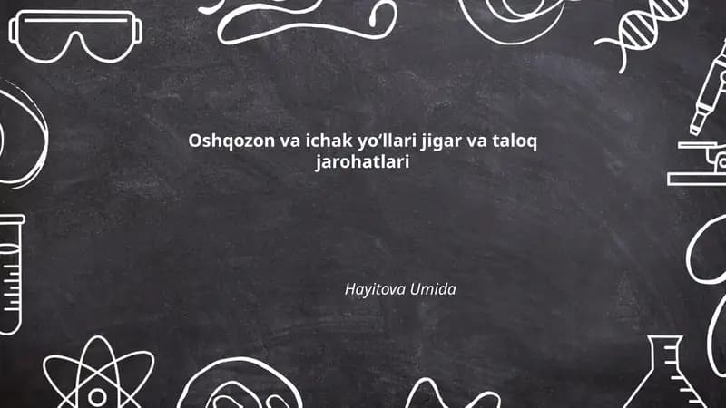 Oshqozon va ichak yoʻllari jigar va taloq jarohatlari