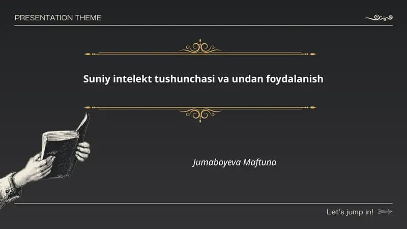 Suniy intelekt tushunchasi va undan foydalanish