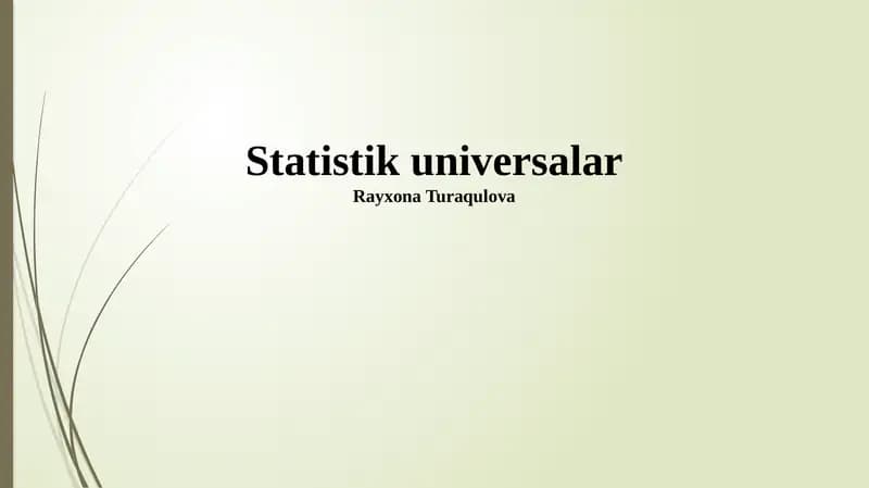 Statistik universalar