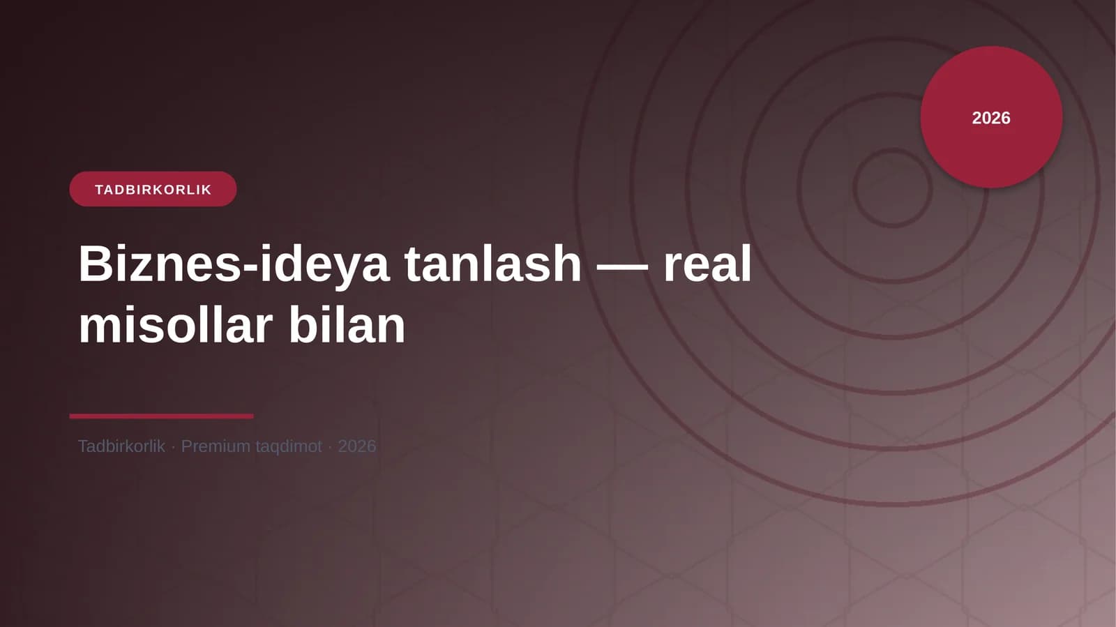 Biznes-ideya tanlash — real misollar bilan