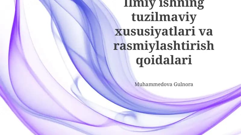 Ilmiy asarlar rasmiylashtirish qoidalari