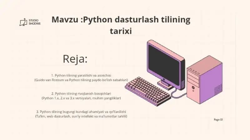 Python dasturlash tilining tarixi