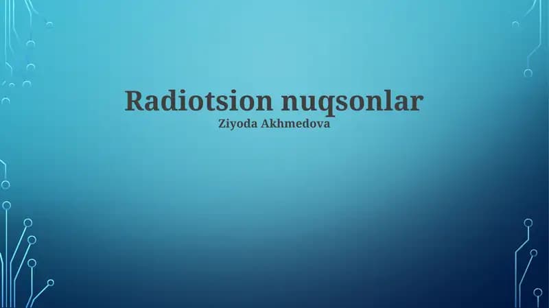Radiotsion nuqsonlar