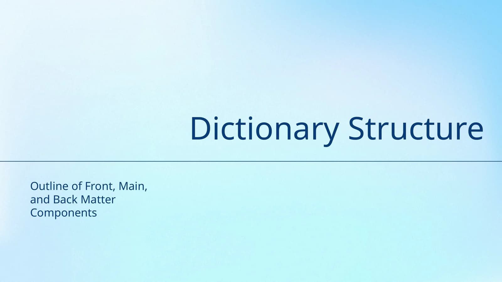 Dictionary Structure