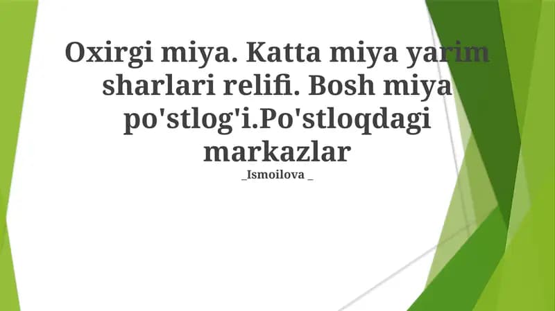 Miya yarim sharlari ve markazlari