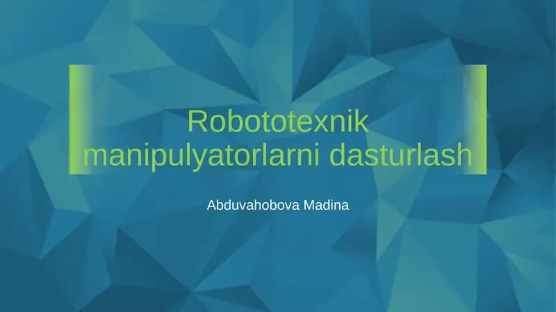 Robototeхnikmanipulyatorlarnidasturlash