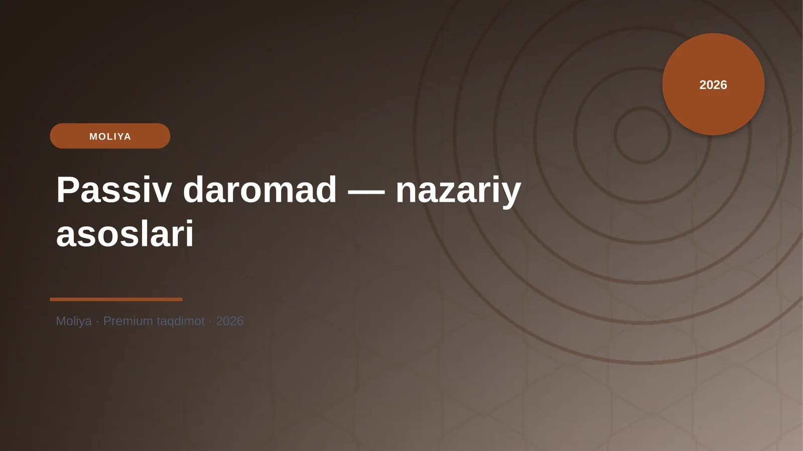 Passiv daromad — nazariy asoslari