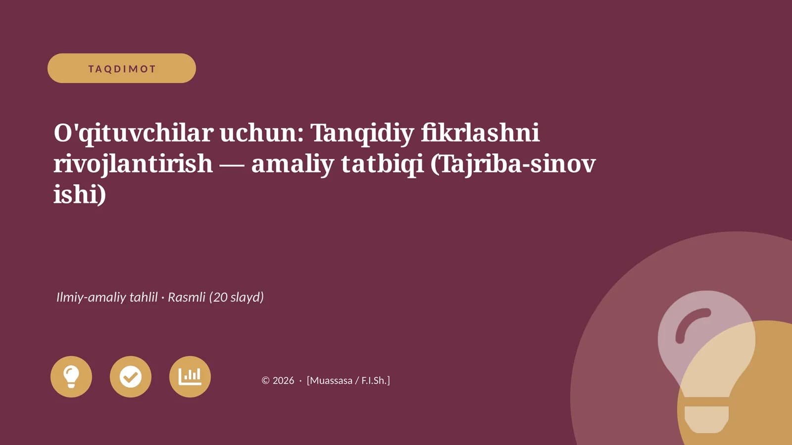 Tanqidiy fikrlashni rivojlantirish