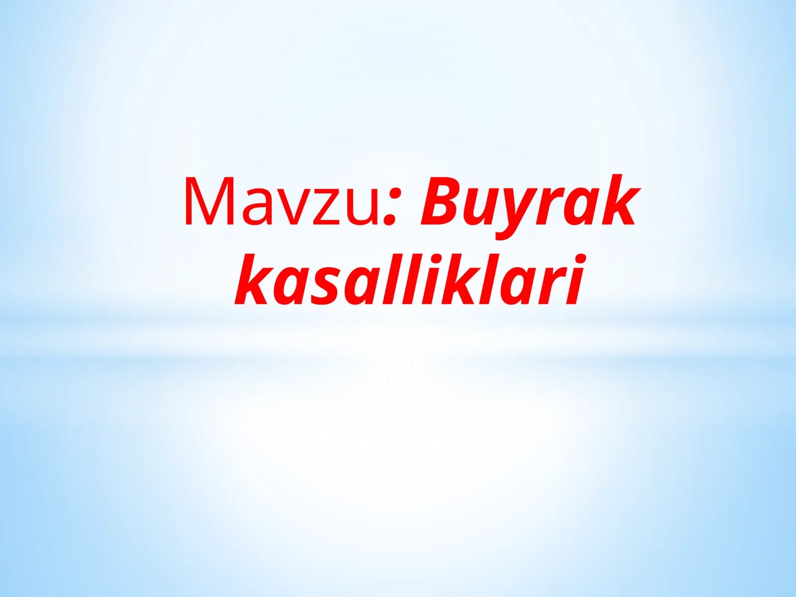 Buyrak kasalliklari