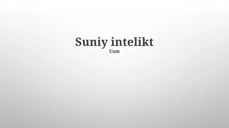Sun'iy intellektning tarixi