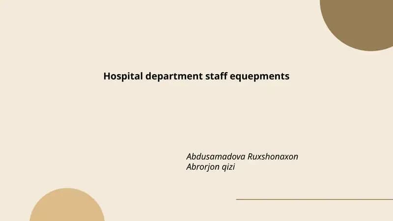 Personal protective equipment (PPE) for clinical staff