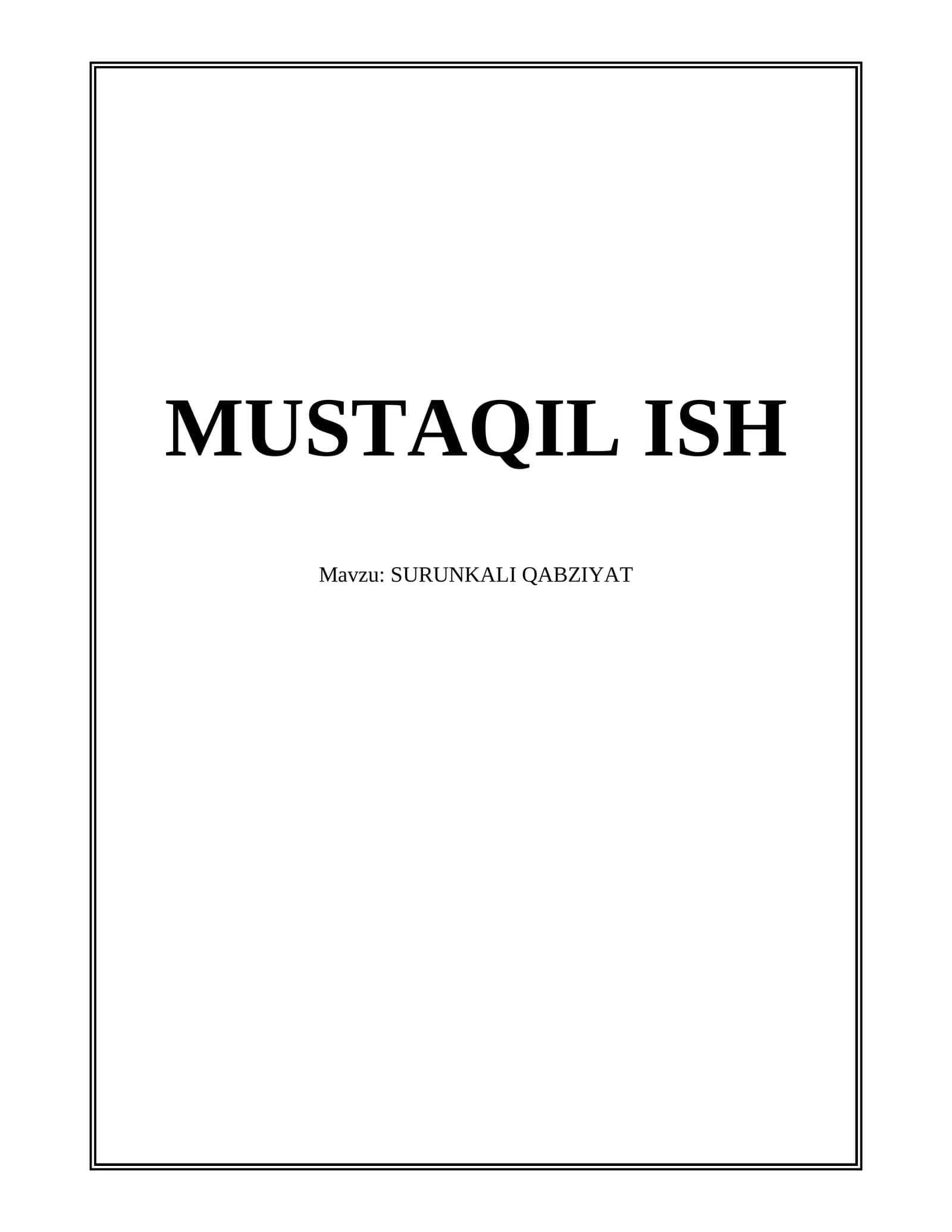 SURUNKALI QABZIYAT
