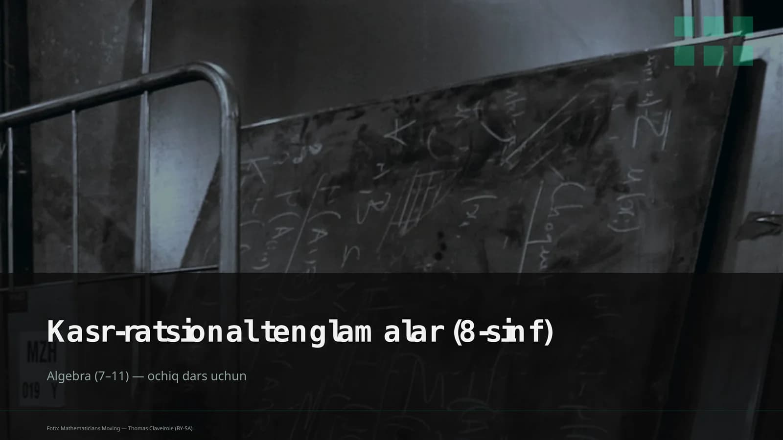 Kasr-ratsional tenglamalar (8-sinf)