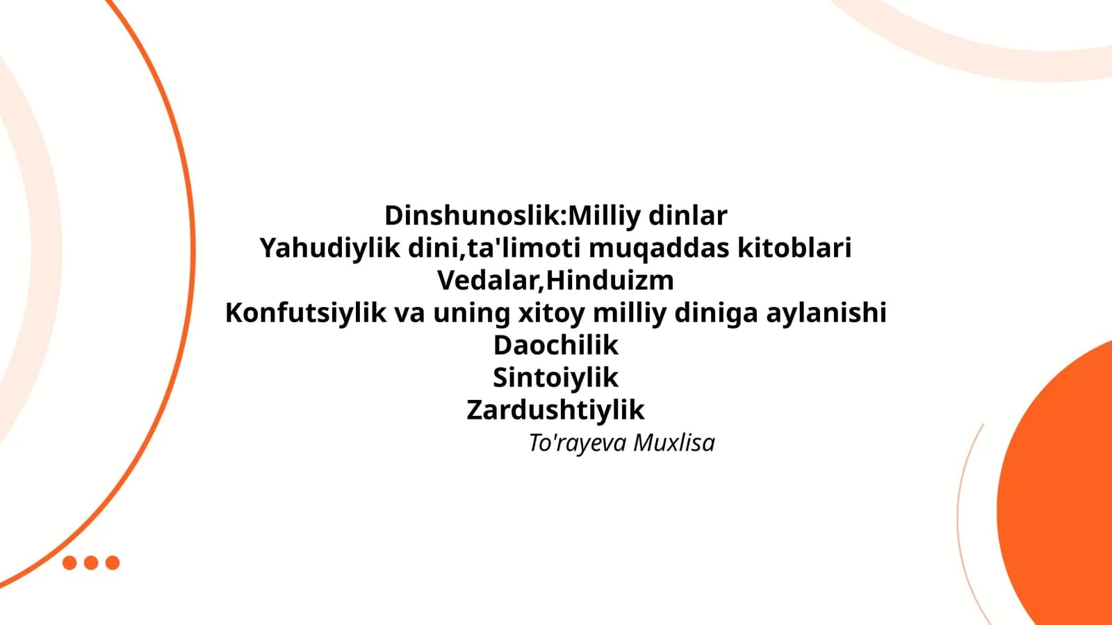 Dinshunoslik:Milliy dinlar
