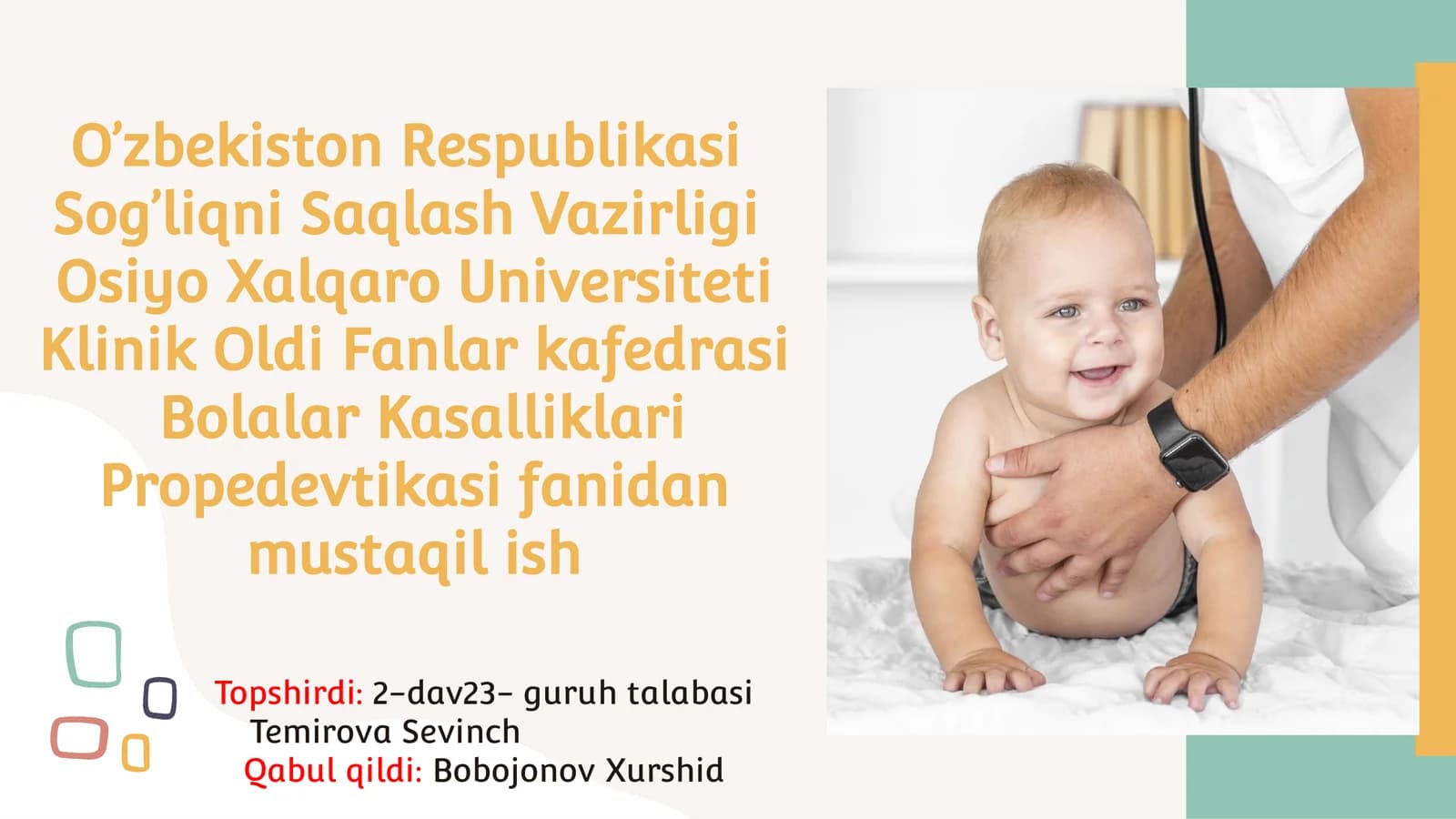 BOLALARDA MAHALLIY BELGILAR BO‘LMAGANDA ISITMALASH