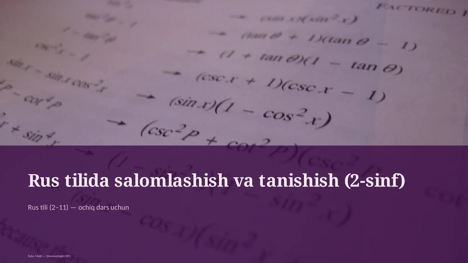 Rus tilida salomlashish va tanishish (2-sinf)