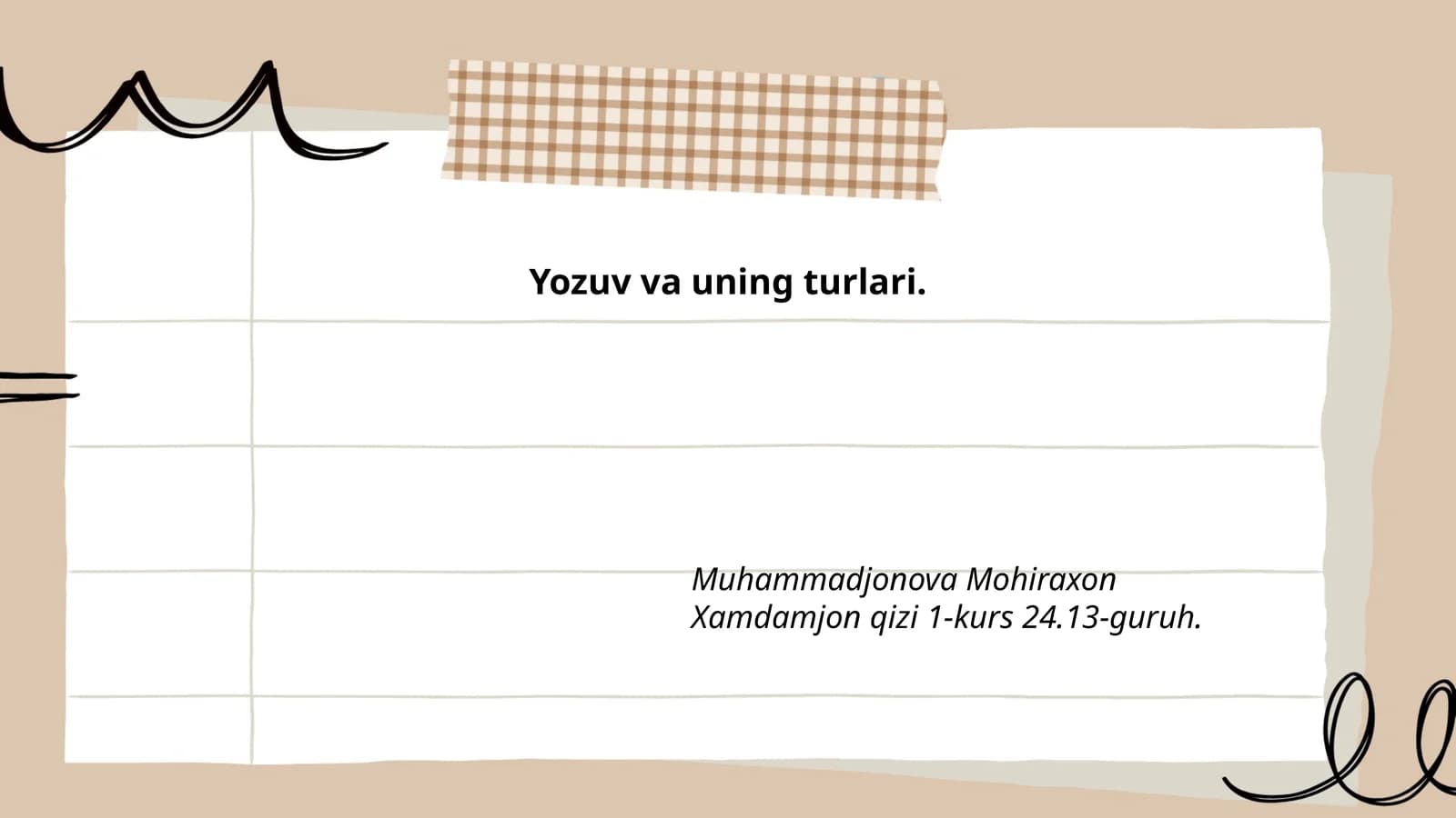 Yozuv va uning turlari
