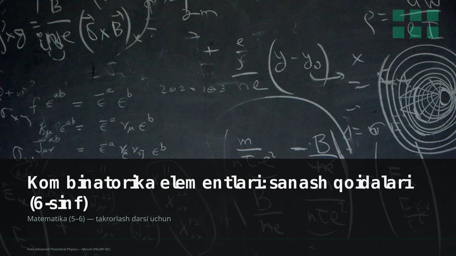 Kombinatorika elementlari: sanash qoidalari (6-sinf)