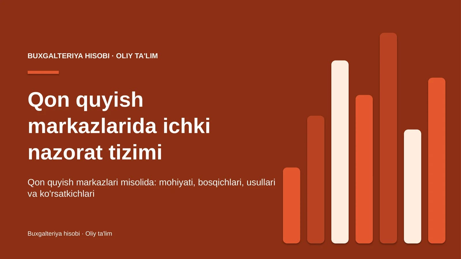 Qon quyish markazlarida ichki nazorat tizimi