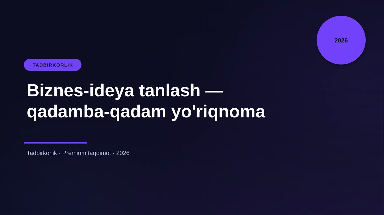 Biznes-ideya tanlash