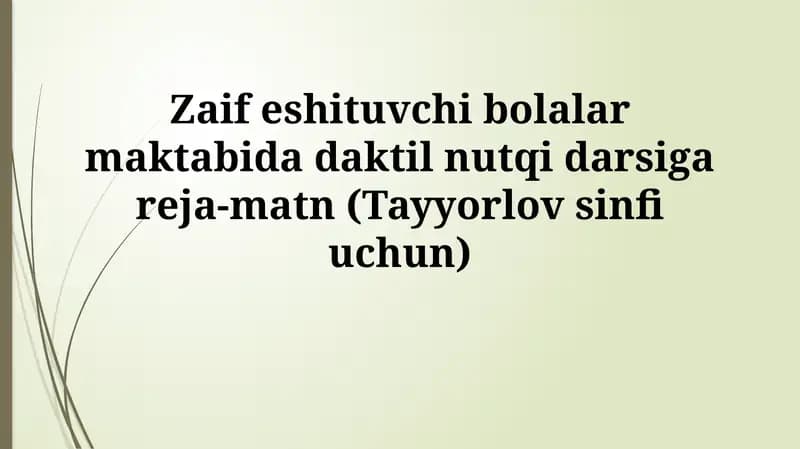Daktil nutq saboqlari