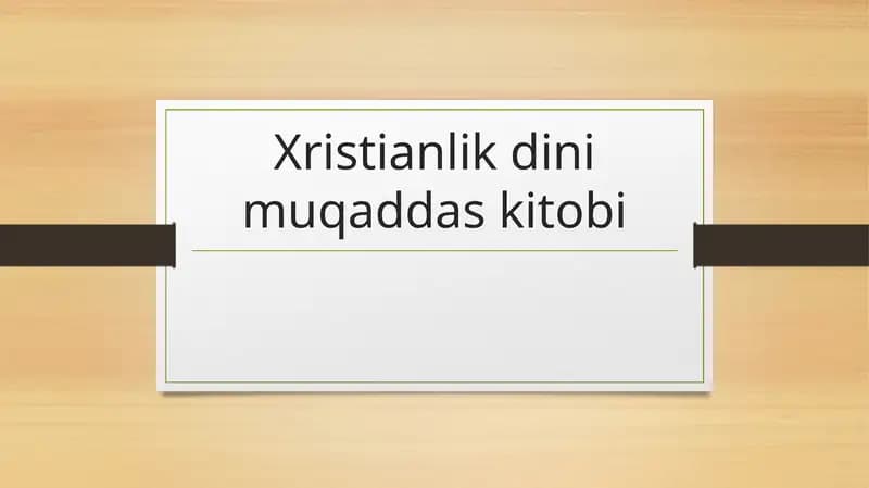 Xristianlik dini muqaddas kitobi