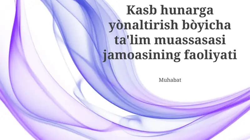 Kasb-hunar ta'limi bo'yicha ta'lim muassasasi
