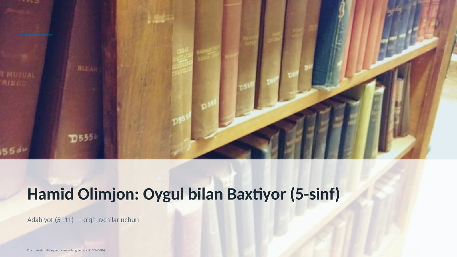 Adabiyot (5–11) — o'qituvchilar uchun