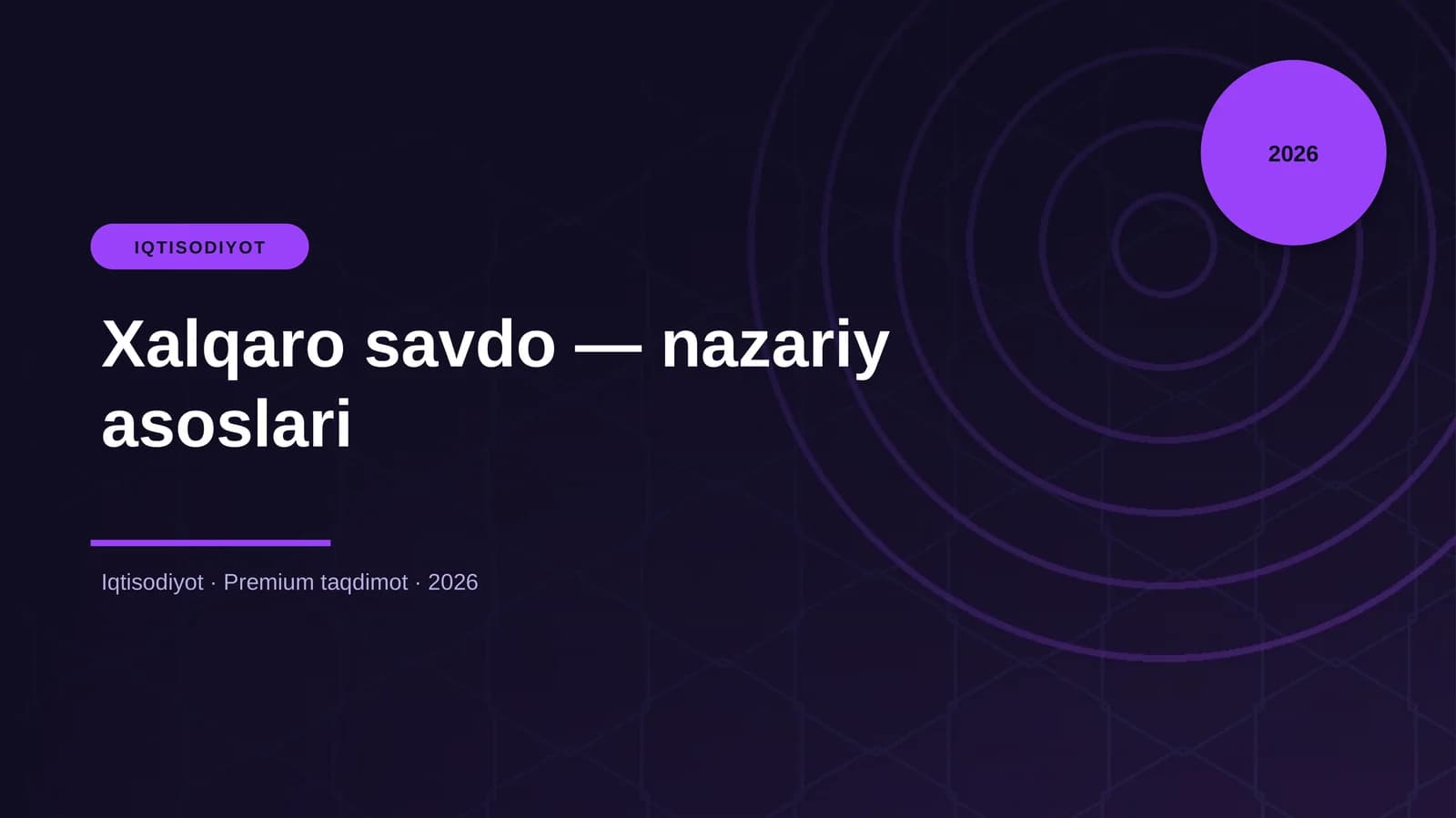 Xalqaro savdo — nazariy asoslari