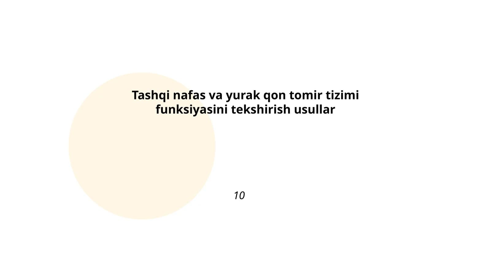Tashqi nafas va yurak qon tomir tizimi funksiyasini tekshirish usullar