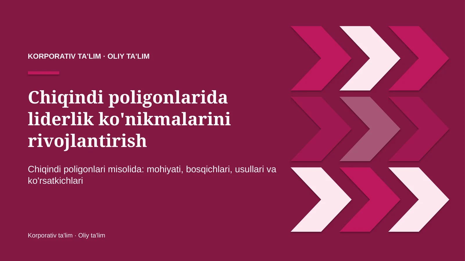 Liderlik ko'nikmalarini rivojlantirish: mohiyati