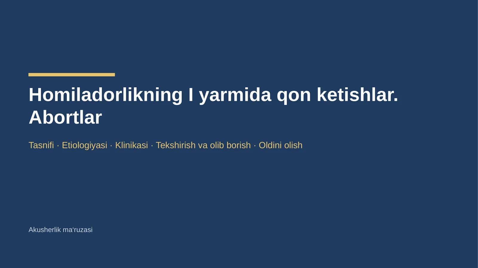Abortlar Tasnifi