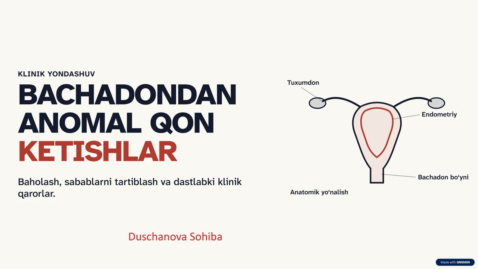 Bachadondan anomal qon ketishlar