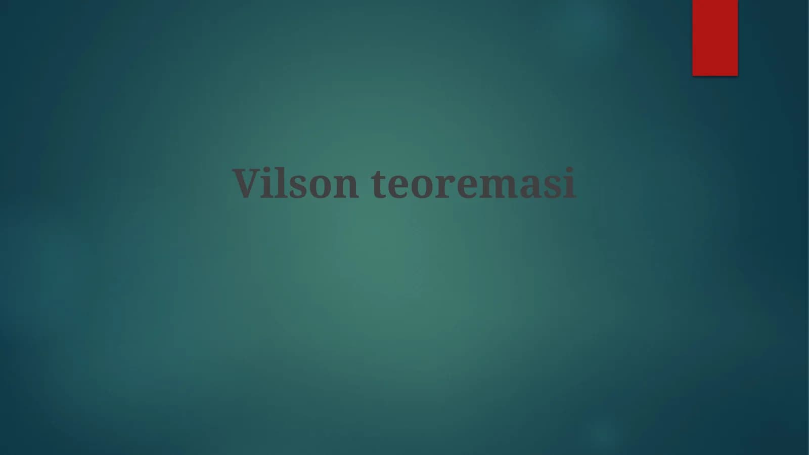 Vilsonteoremasi