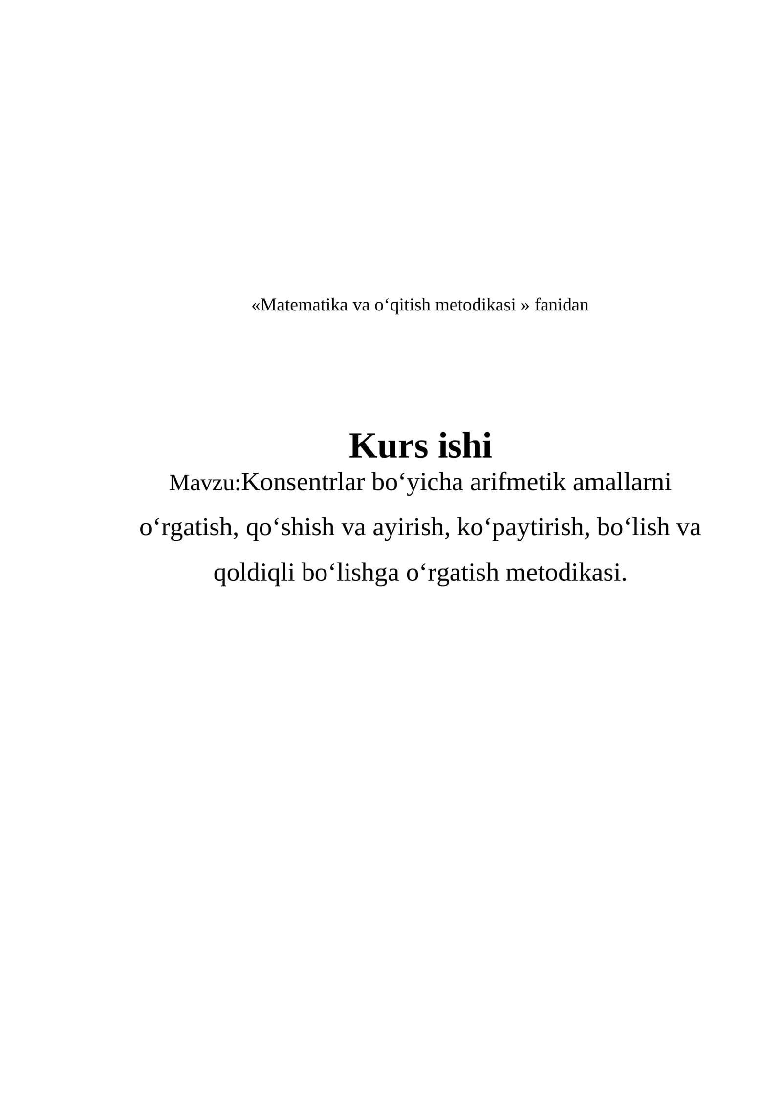 Mustaqil ish