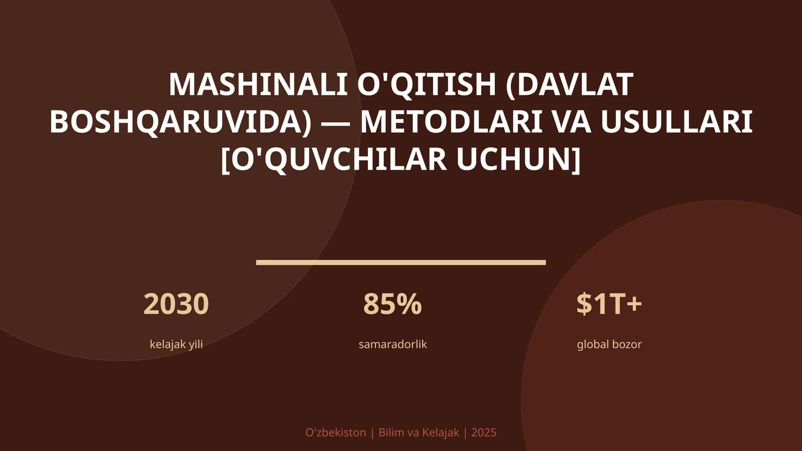 Mashinali o'qitish (davlat boshqaruvida) — metodlari va usullari [o'quvchilar uchun]