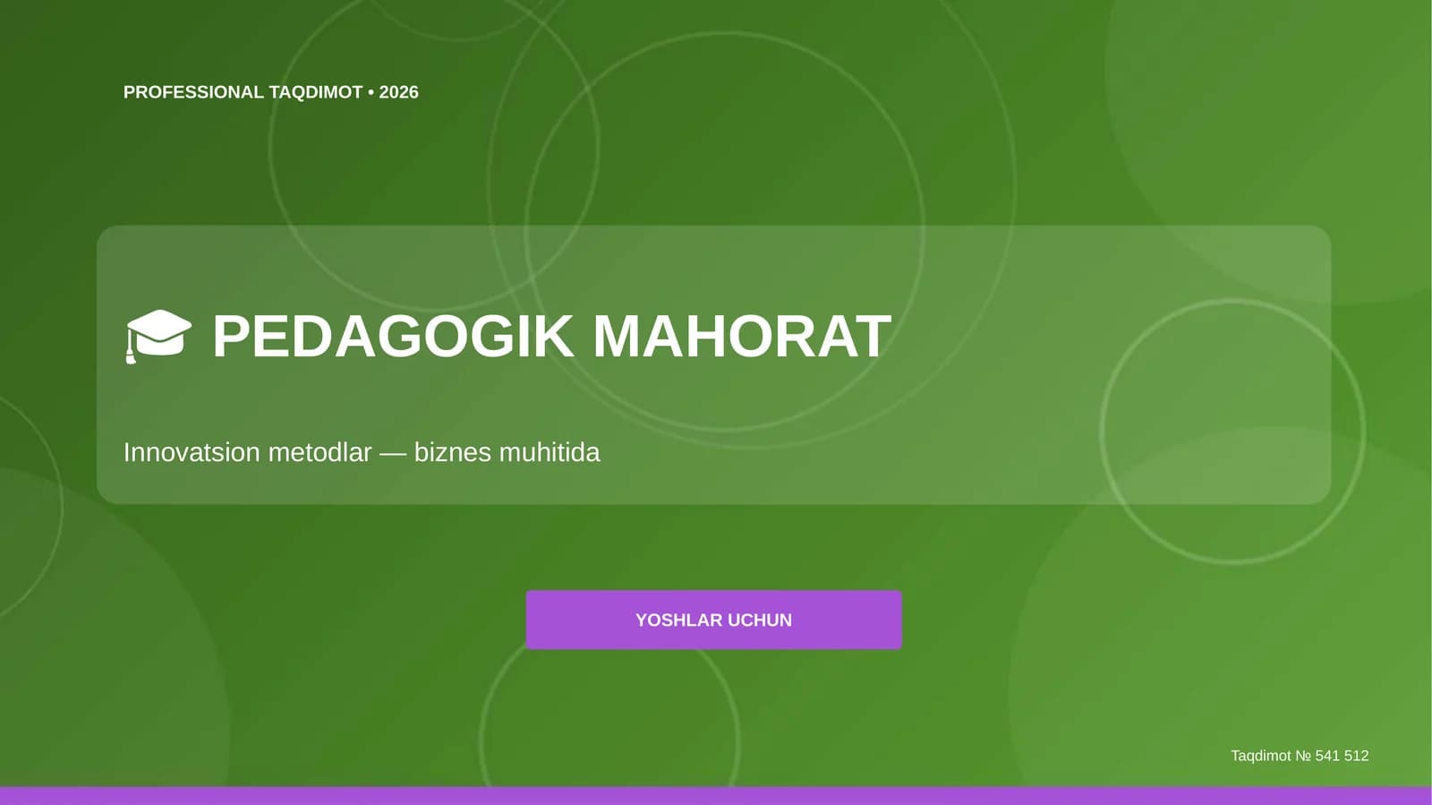 Pedagogik mahorat: innovatsion metodlar (biznes muhitida) [yoshlar uchun]