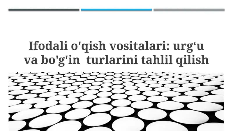 Urg'u va bo'g'in turlari